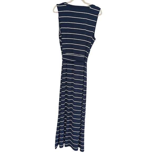 Talbots Blue Striped Button Front Maxi Dress Size Large - Picture 9 of 10